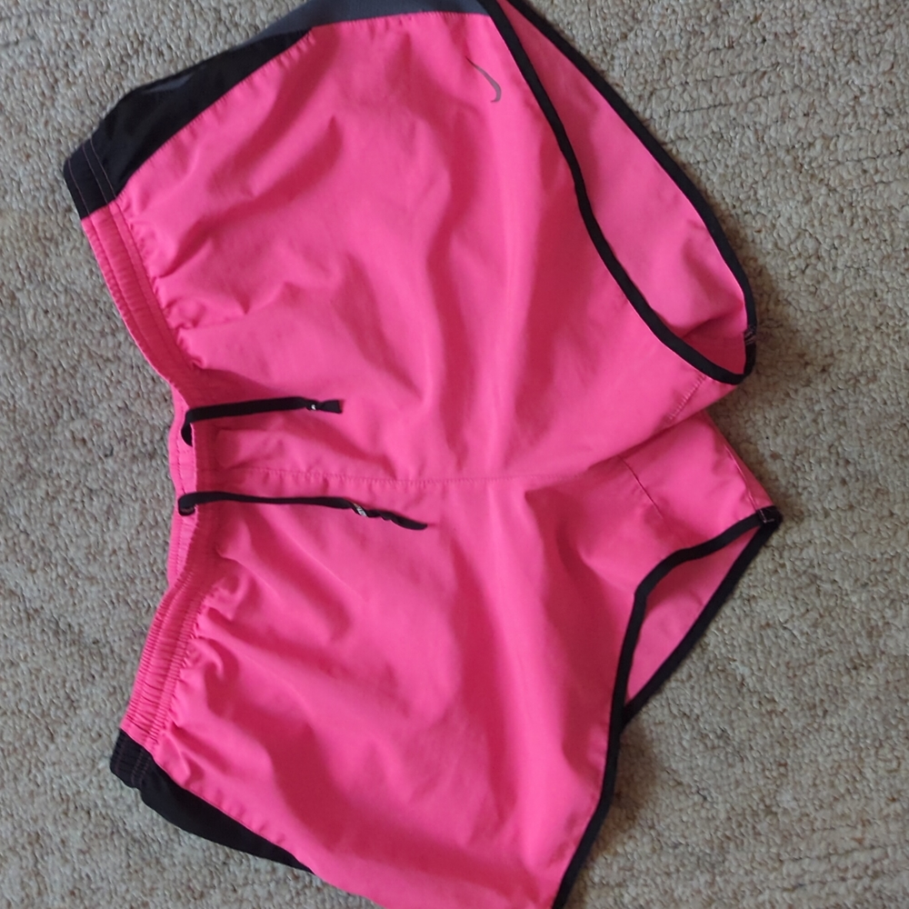 Pink Nike DRI Fit running shorts